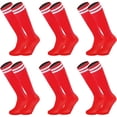 thumbnail image 1 of Nvzi Knee Length Sports Socks - Red,One Size(6 Pairs) Socks,Athletic High Socks,Sports Socks,Athletic Socks,Suitable for running and playing football ,Breathable Cotton Blend Socks​, 1 of 2