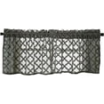 thumbnail image 1 of Nvzi Lace Kitchen Curtain Valance Moroccan Tile Pattern Short Cafe Valance Rod Pocket Small Window Curtains 1 Panel (54" x 24", Dark Grey), 1 of 4