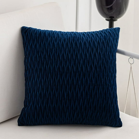 Nvzi Large Decorative for Couch. 50*50CM Dark blue Velvet Throw Pillow with PP Cotton Filling, 1 Pcs - Ideal Accent Pillow for Living Room, Bedroom, Adding Elegance to Your Space, Perfect Pillow