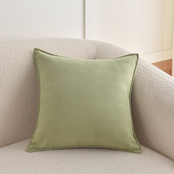 Nvzi Light Green decorative pillow 18  18 inches, plush texture soft solid square pillow, suitable for living room sofa, bedroom decoration pillow, winter farmhouse decoration, 1 piece