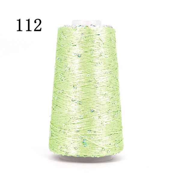 Nvzi Light Green glitter yarn spool -1 roll, 1.76 ounces/50g glitter yarn, with plastic thread spool, sewing thread, knitting crochet, embroidery, Christmas wedding party decoration
