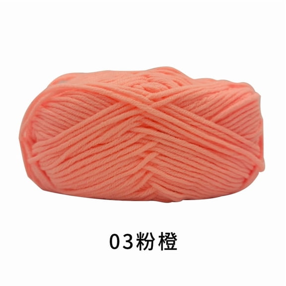 Nvzi Light Orange knitted yarn -3 rolls, 50g of soft cotton yarn per roll, acrylic blended crochet knitted hand yarn, suitable for beginners' scarves, hats, and all DIY craft projects