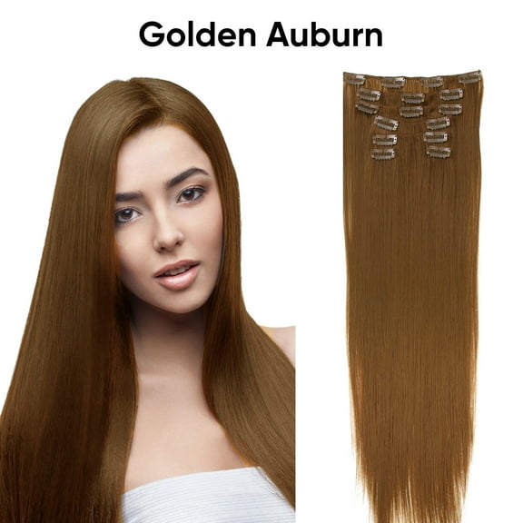 Nvzi Long Hair Extensions 55cm/22in Golden Auburn - 1 Pcs Matte High-Temperature Fiber Hair Extensions, Perfect for Ideal for Women's Hairstyle Enhancement