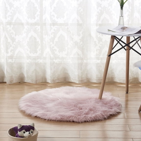 Nvzi Luxury Bathroom Rug Mat, Extra Soft and Absorbent Microfiber Bath Rugs, Non-Slip Plush Shaggy Bath Carpet, Machine Wash Dry, Bath Mats for Bathroom Floor,Circular- Light Pink