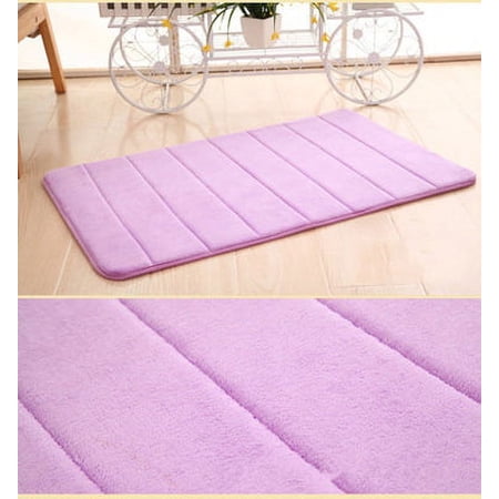 Nvzi Luxury Bathroom Rug Mat, Extra Soft and Absorbent Microfiber Bath Rugs, Non-Slip Plush Shaggy Bath Carpet, Machine Wash Dry, Bath Mats for Bathroom Floor,Stripe - Purple