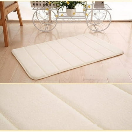 Nvzi Luxury Bathroom Rug Mat, Extra Soft and Absorbent Microfiber Bath Rugs, Non-Slip Plush Shaggy Bath Carpet, Machine Wash Dry, Bath Mats for Bathroom Floor,Stripe - Off White