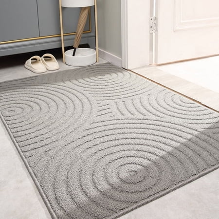Nvzi Luxury Bathroom Rug Mat, Extra Soft and Absorbent Microfiber Bath Rugs, Non-Slip (gray)
