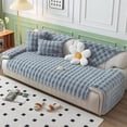 thumbnail image 1 of Nvzi Luxury Thick Faux Fur Plush Couch Cover Ultra Soft Anti-Slip Sofa Cover Fluffy Furry Sofa Slipcover Washable Furniture Protector for Kids Dogs Cats Pet (Light Grey,36"x70"), 1 of 4