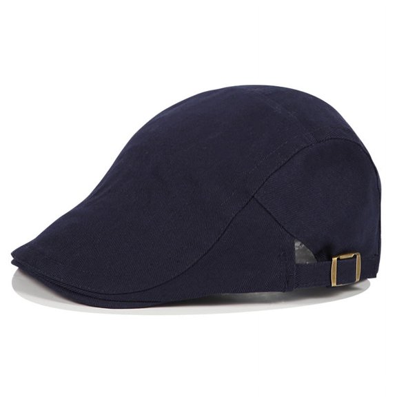 Nvzi Men's Cotton Flat Cap Ivy Gatsby Newsboy Hunting Hat, Men's Beret (Navy Blue)