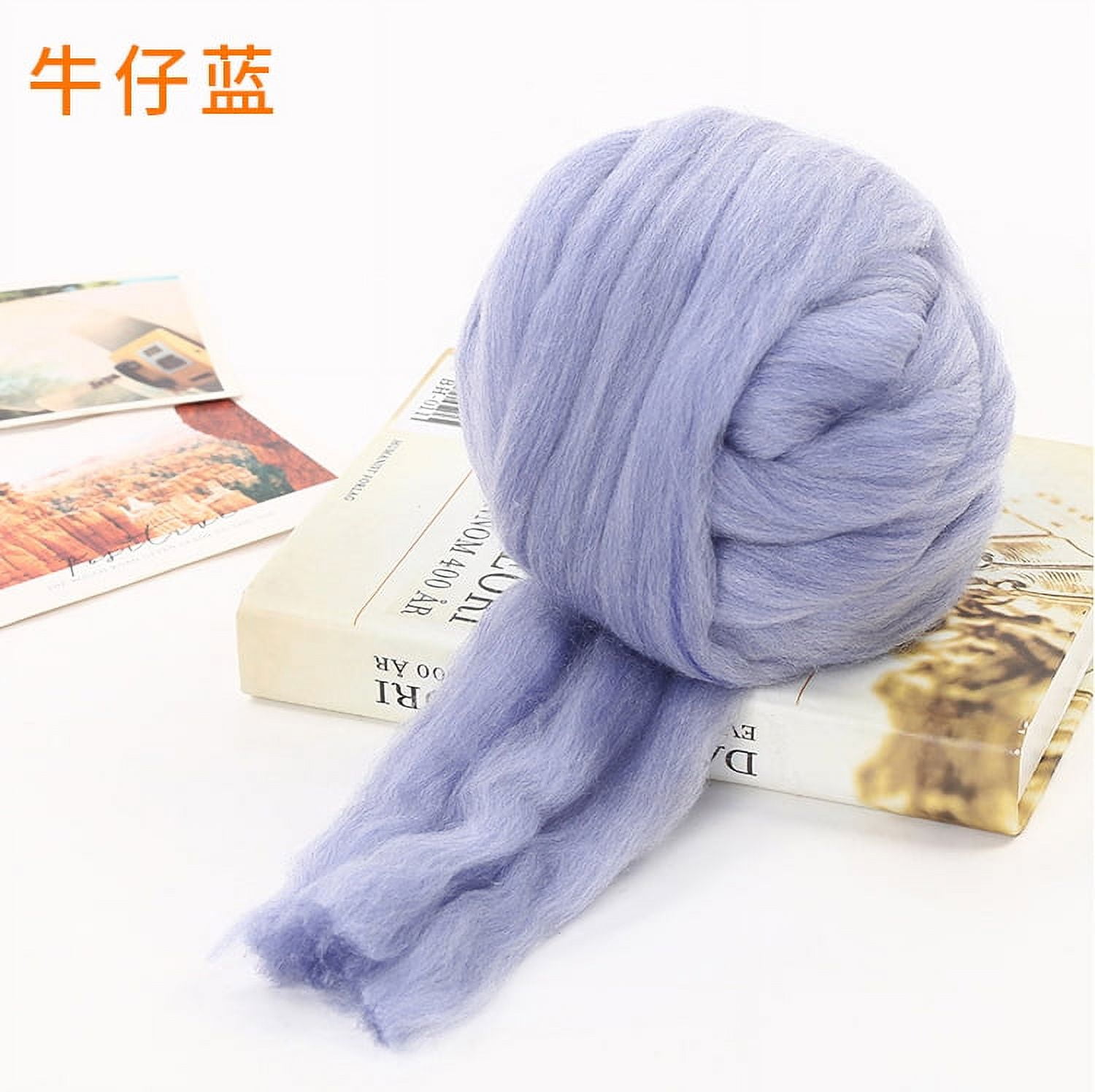 Nvzi Merino Wool Roving 2.2 lb for Spinning Soft Chunky Jumbo Yarn