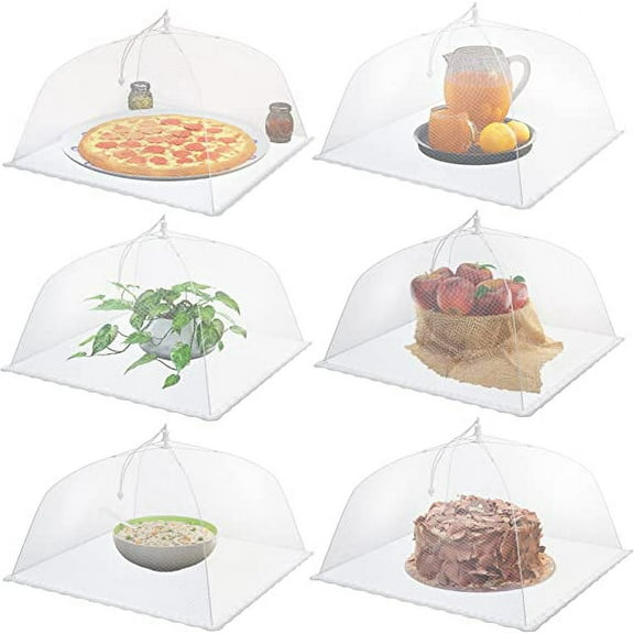 Nvzi Mesh Collapsible Food Cover ( 6 Count),White