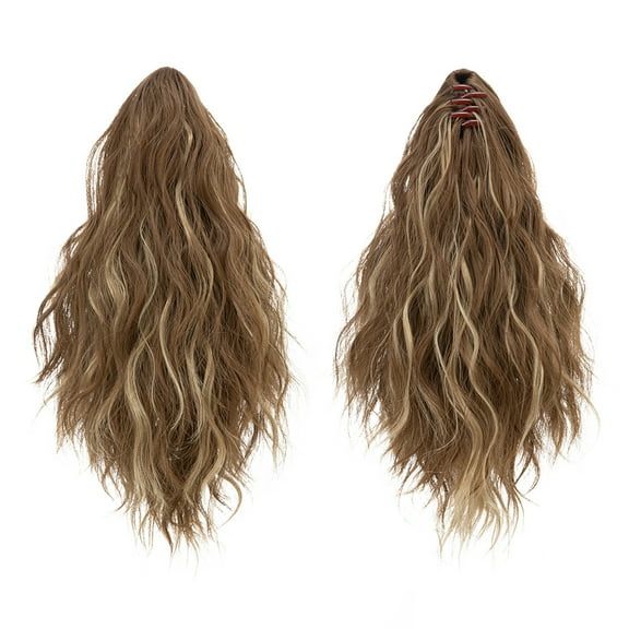 Nvzi Messy Bun Hair Piece Wig Ponytail - 33cm/12.99in Brunette/ Ash Blonde, 1 Pcs High-Temperature Fiber, Hair Pieces for Women Ponytail, Ideal for Quick Hairstyle Enhancements