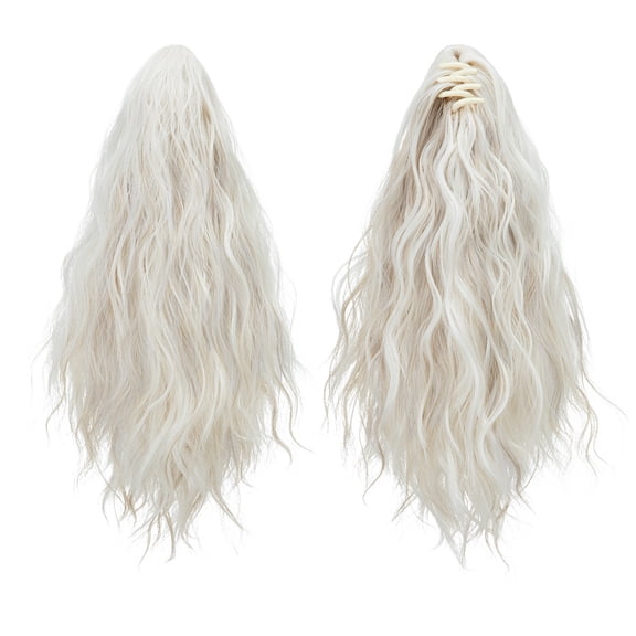 Nvzi Messy Bun Hair Piece Wig Ponytail - 33cm/12.99in Cold-Blonde, 1 Pcs High-Temperature Fiber, Hair Pieces for Women Ponytail, Ideal for Quick Hairstyle Enhancements