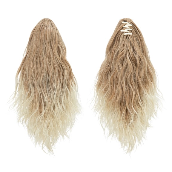 Nvzi Messy Bun Hair Piece Wig Ponytail - 33cm/12.99in GlodenBlonde and Beach BlondeTips, 1 Pcs High-Temperature Fiber, Hair Pieces for Women Ponytail, Ideal for Quick Hairstyle Enhancements