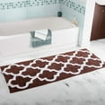 thumbnail image 1 of Nvzi Moroccan Trellis Pattern Mat Non Slip Absorbent Thick Soft Microfiber Bath Rug Doormat Carpet for Bathroom Kitchen (18" x 47",Brown), 1 of 3