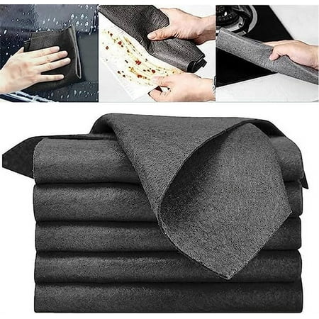 Nvzi Muentastard Thickened Magic Cleaning Cloth, Microfiber Streak Free Magic Cleaning Cloth, Reusable All-Purpose Microfiber Glass Cleaning Rag Cleaning Towels (11.81*11.81inch,5pcs)
