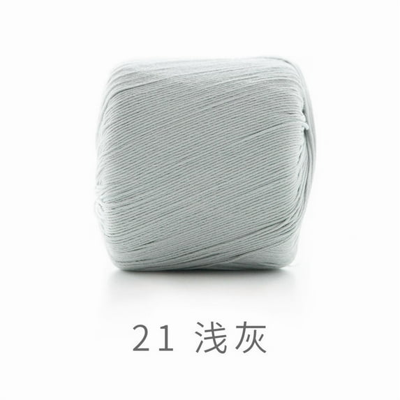 Nvzi No.3 Lace Thread Crochet Yarn, Pure Cotton Crochet Thread for Lace Making, Handbags, Bracelets & Floral Ornaments - Yarn for DIY Crafts with Strong Load-Bearing Capacity,light grey