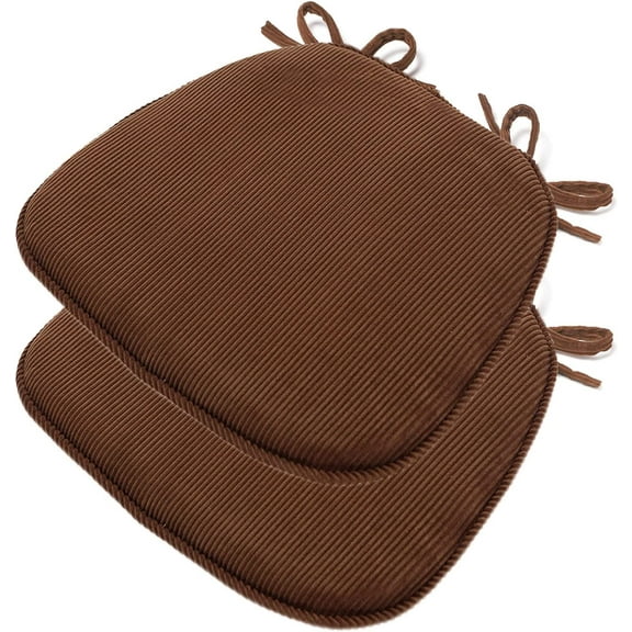 Nvzi Non Slip Chair Pad Seat Cushion, Brown, 2 Pieces
