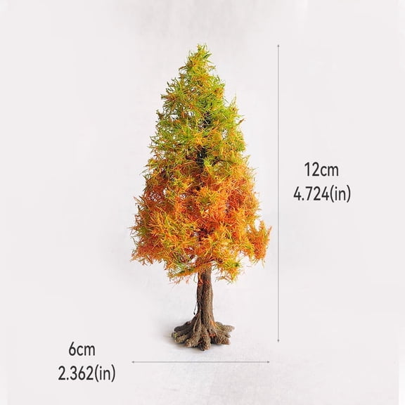 Nvzi Orange Bonsai Tree Model Set -2 pieces, 4.7*2.3 inches, 3D miniature landscape tree with adjustable branches, movie props and miniature garden centerpiece, landscape tree decoration