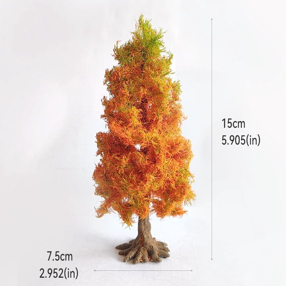 Nvzi Orange Bonsai Tree Model Set -2 pieces, 5.9*2.9 inches, 3D miniature landscape tree with adjustable branches, movie props and miniature garden centerpiece, landscape tree decoration