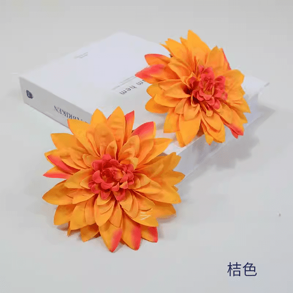 Nvzi Orange artificial daisy flower heads -20 pieces, 5 * 1.5 inches, with realistic texture details, suitable for DIY crafts, wedding decorations, and rural fashion styles