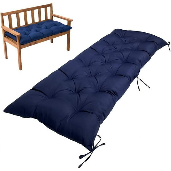 Nvzi Outdoor garden bench cushion, bench cushion, recliner seat cushion suitable for double sofa cushion 39.37 * 19.68 * 3.14 inches, Dark Blue, 1 piece