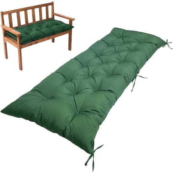 Nvzi Outdoor garden bench cushion, bench cushion, recliner seat cushion suitable for double sofa cushion 39.37 * 19.68 * 3.14 inches, Green, 1 piece