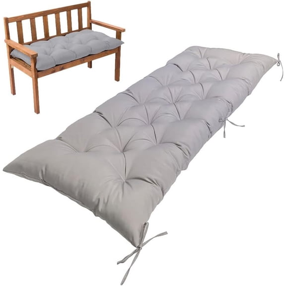 Nvzi Outdoor garden bench cushion, bench cushion, recliner seat cushion suitable for double sofa cushion 59*19.68*3.14inch, Grey, 1 piece