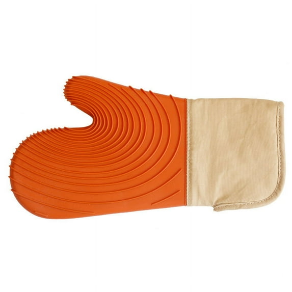 Nvzi Oven Mitts with Extra Long Cuff and Comfort Lining,Oven Mitts with Quilted Liner, Heat Resistant Flexible Oven Mitt for Kitchen Baking Cooking,Machine Washable,1 Pair,13.5 Inch,Orange