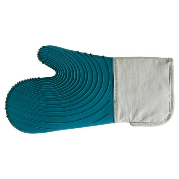 Nvzi Oven Mitts with Extra Long Cuff and Comfort Lining，Oven Mitts with Quilted Liner， Heat Resistant Flexible Oven Mitt for Kitchen Baking Cooking，Machine Washable，1 Pair，13.5 Inch,Green