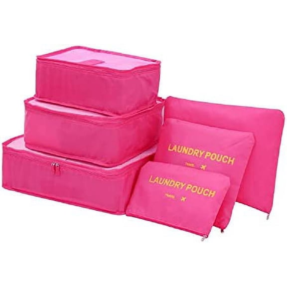 Nvzi Packing Cubes - 6Pcs Travel Luggage Organizer Bags for Backpack Suitcases