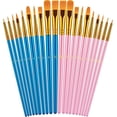 thumbnail image 1 of Nvzi Paint Brushes Set, 20 Pcs Paint Brushes for Acrylic Painting, Oil Watercolor Acrylic Paint Brush,Paintbrushes for Body Face Rock Canvas, Kids Adult Drawing Arts Crafts Supplies, Blue+Pink, 1 of 4