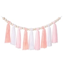 Nvzi Pink-White Tassel Garland, 2 Pack Tassel Garland Party Decor , Wall Decorations, 94cm*13cm, Adds Charming Vibe to Garlands Collection, Perfect for Decorating Various Spaces​