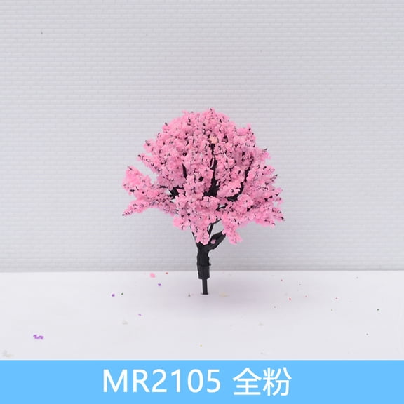 Nvzi Pink mini model shrub tree -30 pieces, 2-inch high mini fake tree model, realistic leaf texture, DIY landscape and photography props mini forest decoration