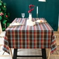 thumbnail image 1 of Nvzi Plaid Christmas Tablecloth 55 x 118 Inch , Heavy Duty Table Cover for Winter, Party & Holiday, Coffee, 1 of 2