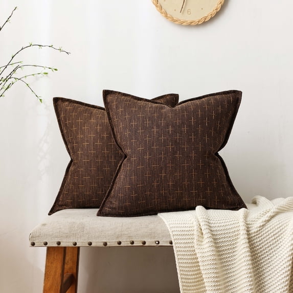 Nvzi Plain Throw Pillows - Dark brown,45*45cm, 1 Pcs Decorative Pillow for Bedroom, Soft Polyester Cover with PP Cotton Filling, Perfect Accent for Home Decor