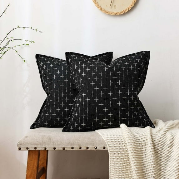 Nvzi Plain Throw Pillows -black45*45cm, 1 Pcs Decorative Pillow for Bedroom, Soft Polyester Cover with PP Cotton Filling, Perfect Accent for Home Decor