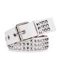 thumbnail image 1 of Nvzi Punk Belt, Women's Men's Gothic Pyramid Beaded Jeans Belt (White), 1 of 4