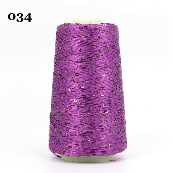 Nvzi Purple glitter yarn spool -1 roll, 1.76 ounces/50g glitter yarn, with plastic thread spool, sewing thread, knitting crochet, embroidery, Christmas wedding party decoration