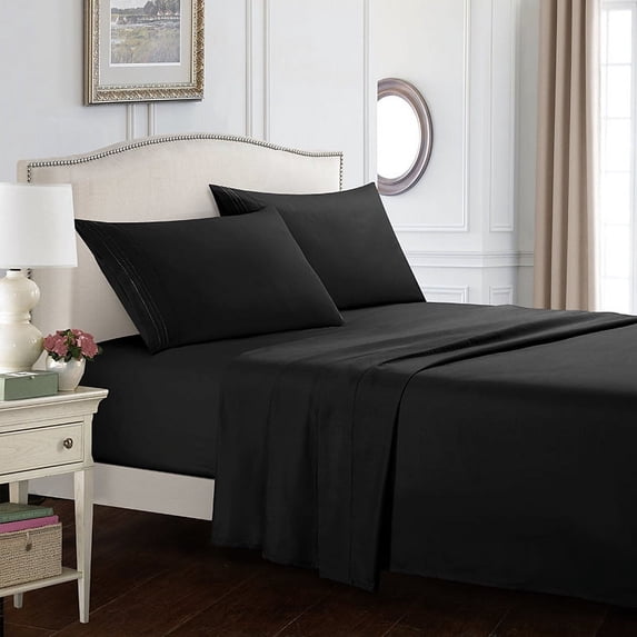 Nvzi Queen Size Bedding Set-1 Set Black Queen Comforter Set,Soft Made Bedding for Bedroom,All-in-One Queen Size Bed Set with Essential Pieces for Comfortable Sleep,Polyester Bedding