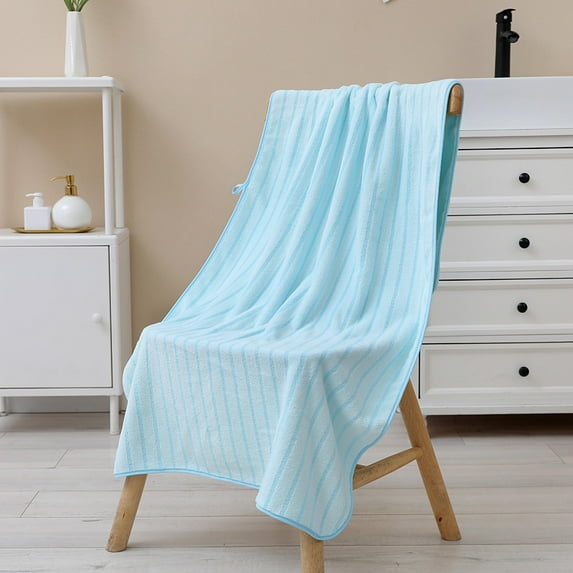 Nvzi Quick Dry Towels for Bathroom - 2-Pcs Blue Long Bath Towels, 70*140cm Premium Coral Fleece, Soft & Absorbent, Ideal Bath Towels for Bathroom Daily Use,