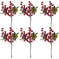 thumbnail image 1 of Nvzi Red Artificial Berry Stems, 6 Pack Artificial Fruit Berry Holly Christmas Berries for Christmas Tree Ornaments DIY Wreath Festival Holiday Home Deco, 1 of 4