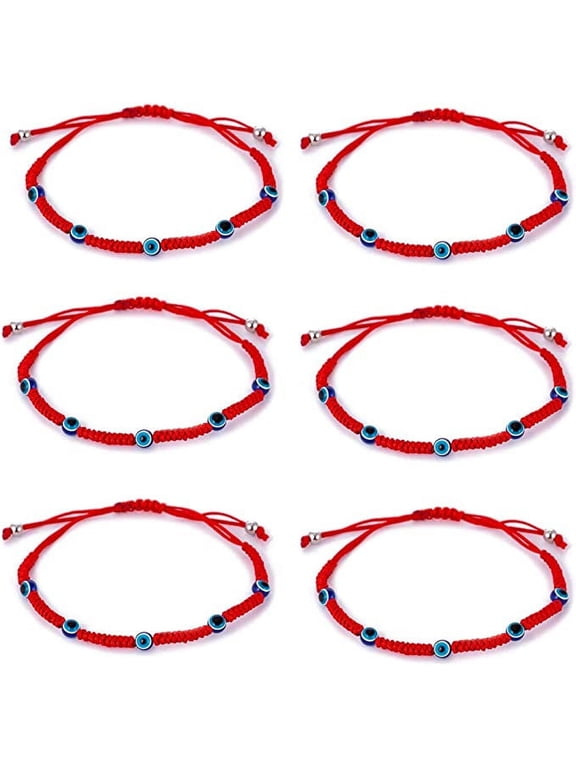 Red Black String Kabbalah Evil Eye Charm Bracelets for Protection and Luck Adjustable Hand-Woven Red Cord Thread Friendship Bracelet Amulet Jewelry