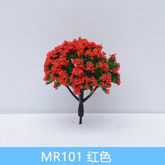 Nvzi Red + Green mini model shrub tree -30 pieces, 2-inch high mini fake tree model, realistic leaf texture, DIY landscape and photography props mini forest decoration