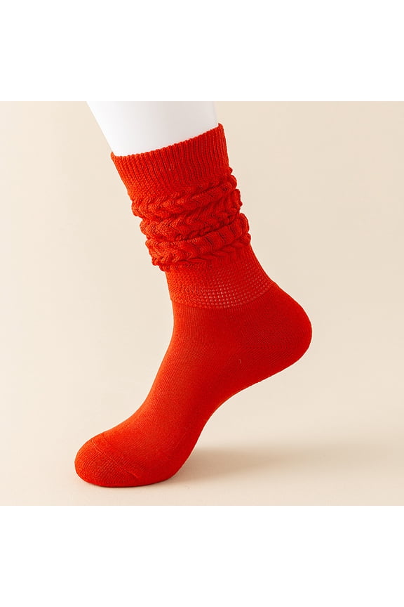 Red stacking socks -5 pairs, one size fits all, suitable for all women's socks, boot socks, casual sports socks, fashionable casual stacking socks, suitable for daily wear