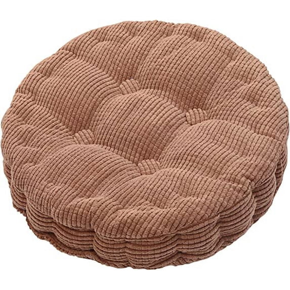 XmhyTop-A 17” Round Bistro Cushions,17 inch Round Cushion with Cotton Filled, Brown Peacock Chair Cushions Round for Home Office, Dining, Kitchen