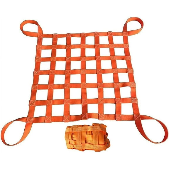 Nvzi Safety Lifting Net Straps, Flat Nylon Sling Hoisting Net, Loading and Unloading Heavy Objects 10cm Square Mesh Tear Resistance for Construction Rigging Moving Towing Hoisting Work Gear