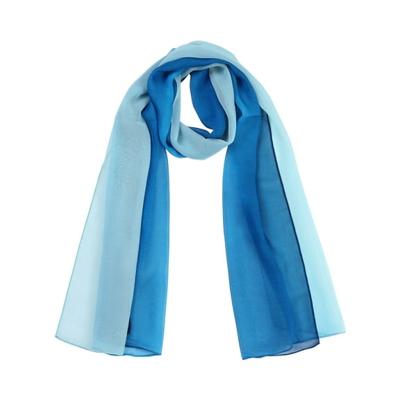 Nvzi Scarf, 1-Piece Chiffon Scarf (Light Blue/Blue/Dark Blue) - 160x50cm Lightweight Silk Scarves, Soft Polyester , Versatile Fashion Accessory for Daily Wear & Outfit Matching
