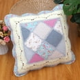 thumbnail image 1 of Nvzi Set of 2 Quilted 100% Cotton Boho Throw Pillow Covers 18" x 18" Farmhouse Country Floral Patchwork Decorative Cushion Cover, Patchwork Flower O, 1 of 1