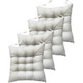 thumbnail image 1 of Nvzi Set of 4 Square Solid Tufted Chair Pads Indoor Seat Cushions Pillows with Ties Silver Grey 18"x18"x3", 1 of 4